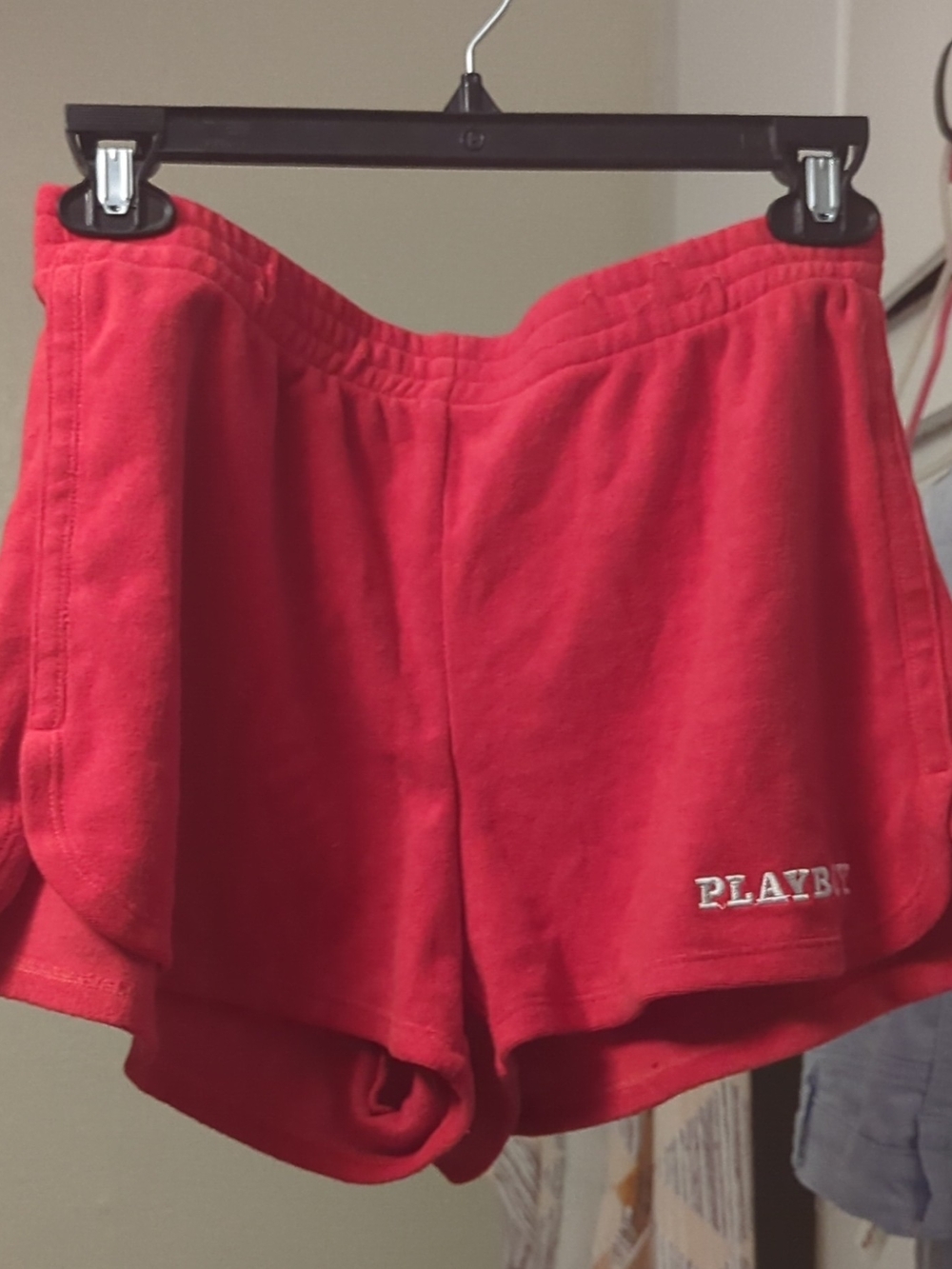 PLAYBOY Red Women's Athletic Lounge Shorts with Embroidered Logo • PacSun